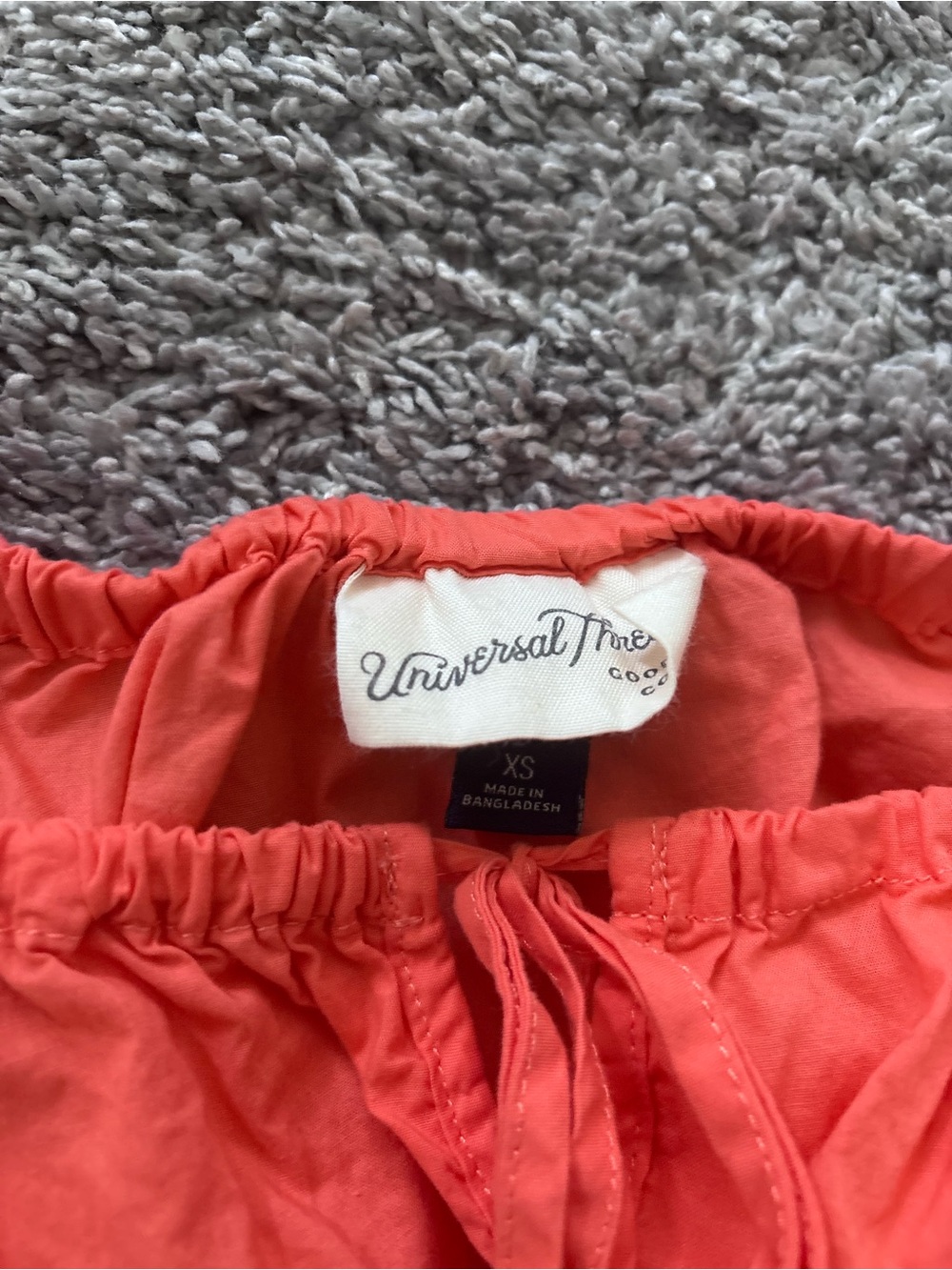 Universal Threads Coral/Orange Off-Shoulder Puff Sleeve Crop Top Womens Size XS - Picture 2 of 7